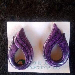 Vintage Karla Jordan - Purple Howlite Earrings